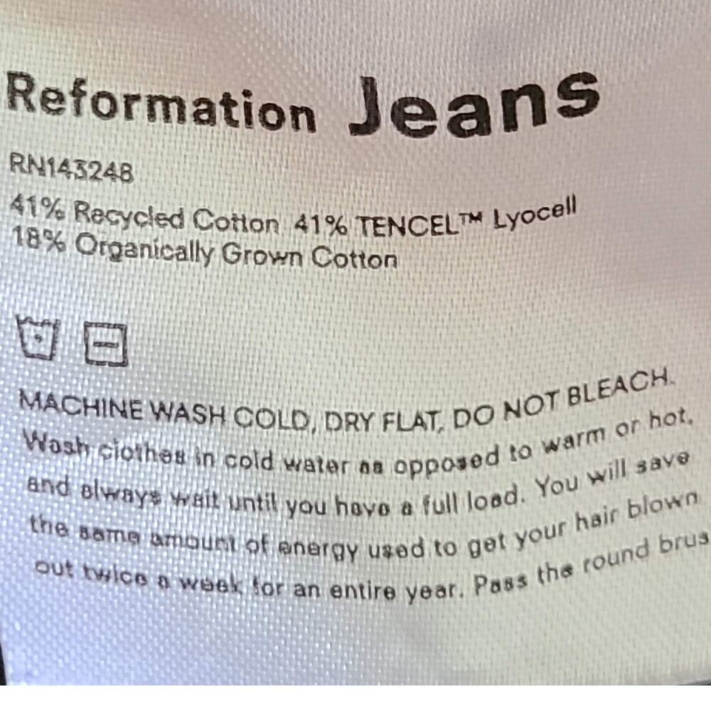 REFORMATION JEANS Black Seattle Wash Button Fly Straight Leg Jeans Women's 25P - Picture 12 of 12